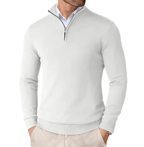 Mens Quarter Zip Knit Sweater Slim Fit Lightweight Mock Neck Pullover