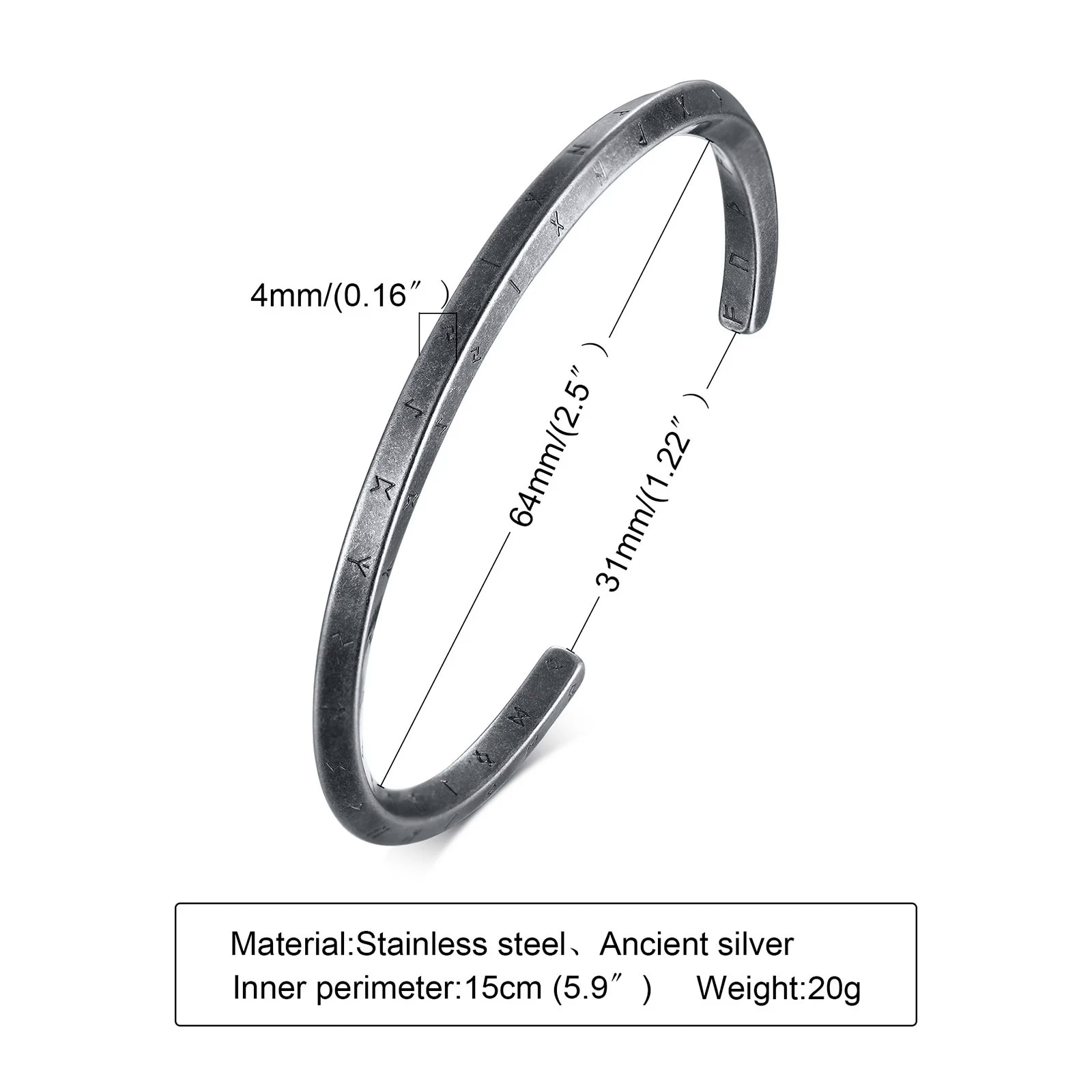 Stainless Steel Men's Thin Cuff Bracelet: Stylish Boyfriend Gift, Father's Day Present