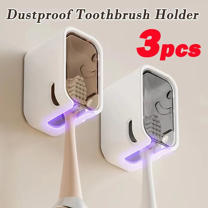 Wall Mounted Toothbrush Holder Adhesive Bathroom Organizer