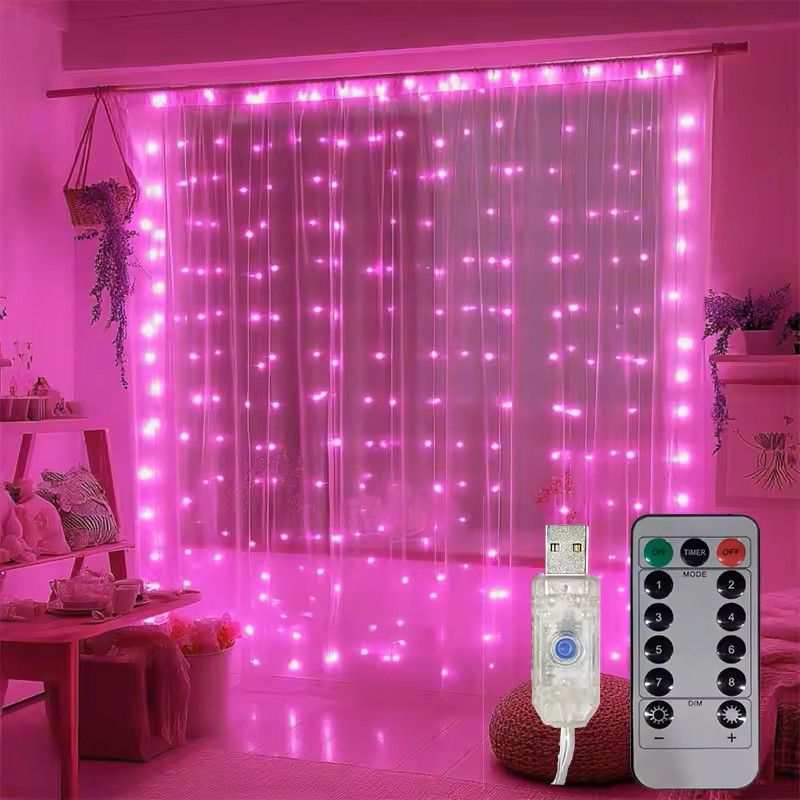 USB LED Curtain String Lights with 8 Modes