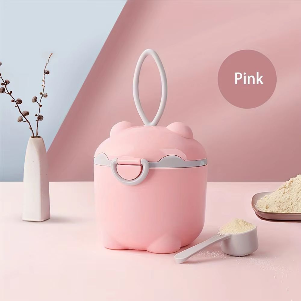 Portable Cartoon Milk Powder Container with Spoon for Baby Feeding