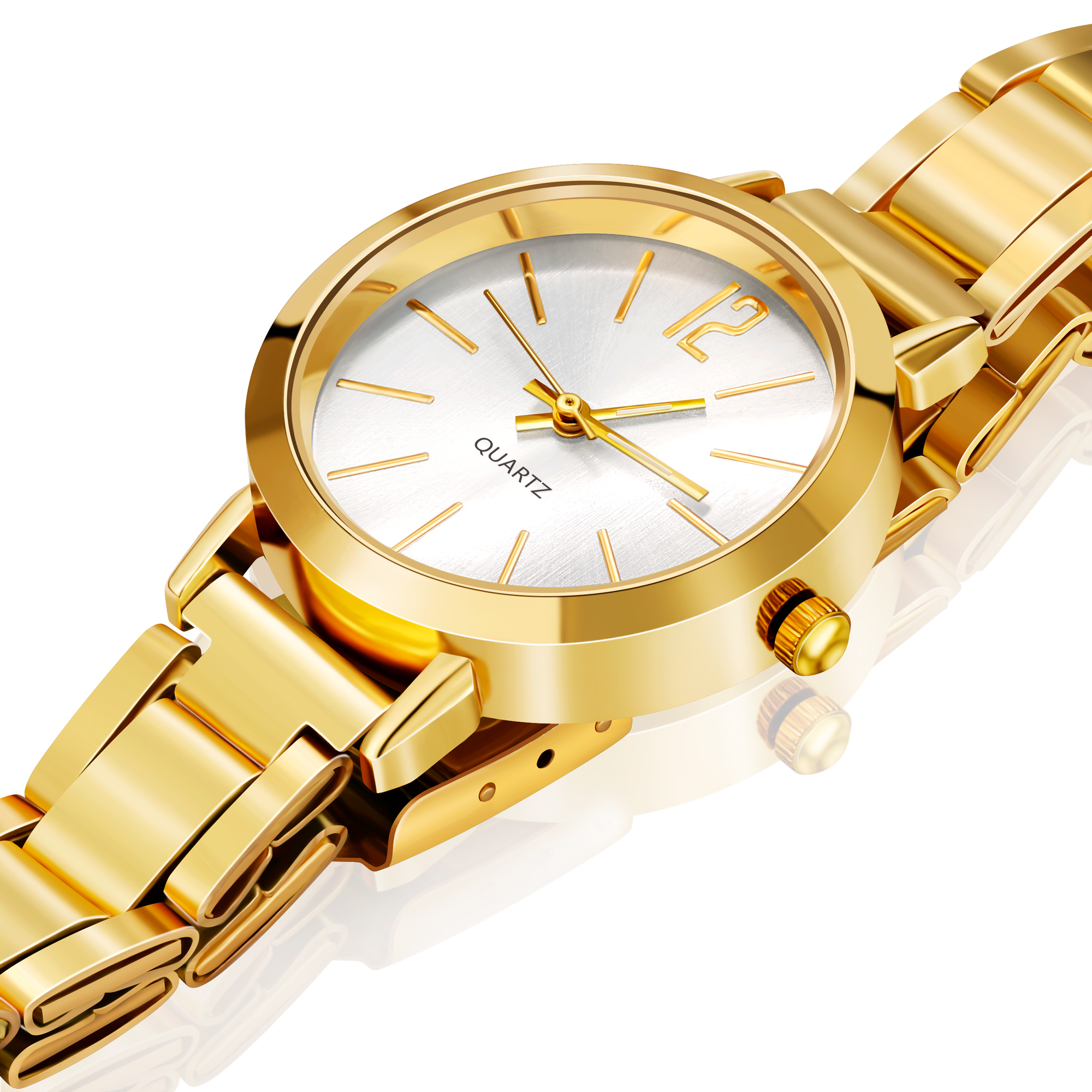 Fashion Gold Color Lightweight Bracelet Quartz Wristwatch Luxury Women Watches Simple Dial Hollow Strap for Ladies