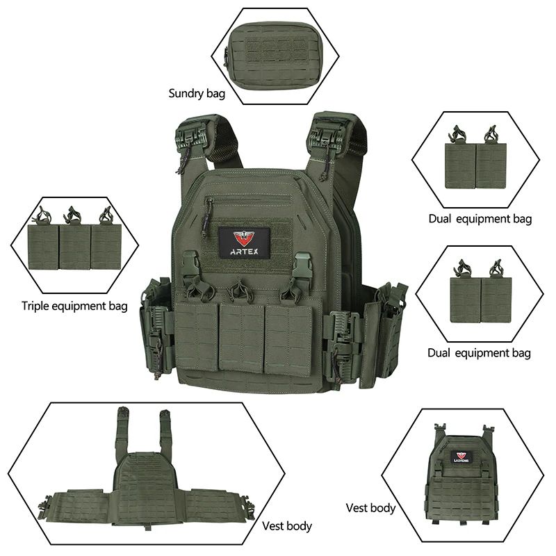 Ranger Green Tactical Plate Carrier Vest