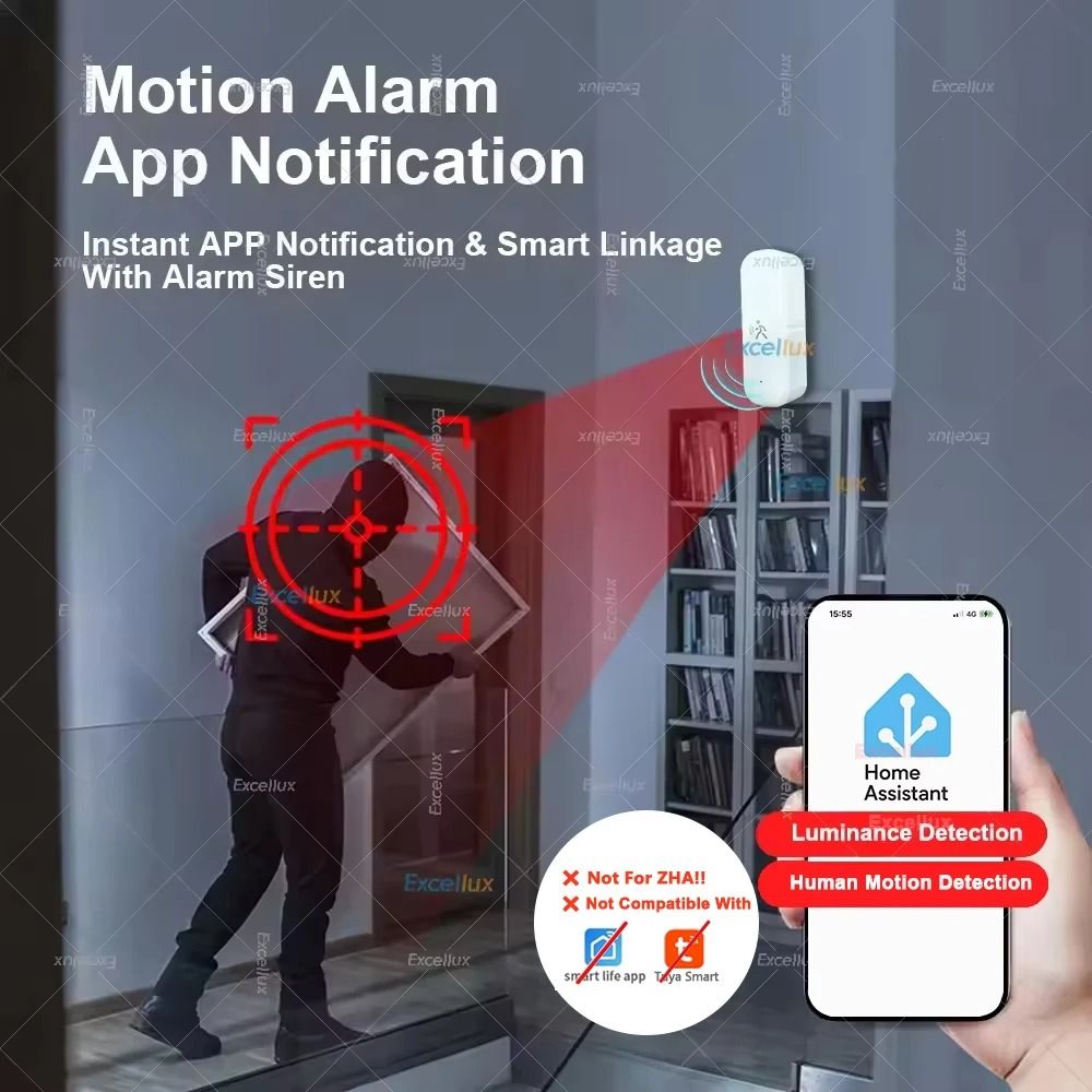 ZigBee Motion Sensor with Temperature and Humidity Radar Detection Smart Home Security