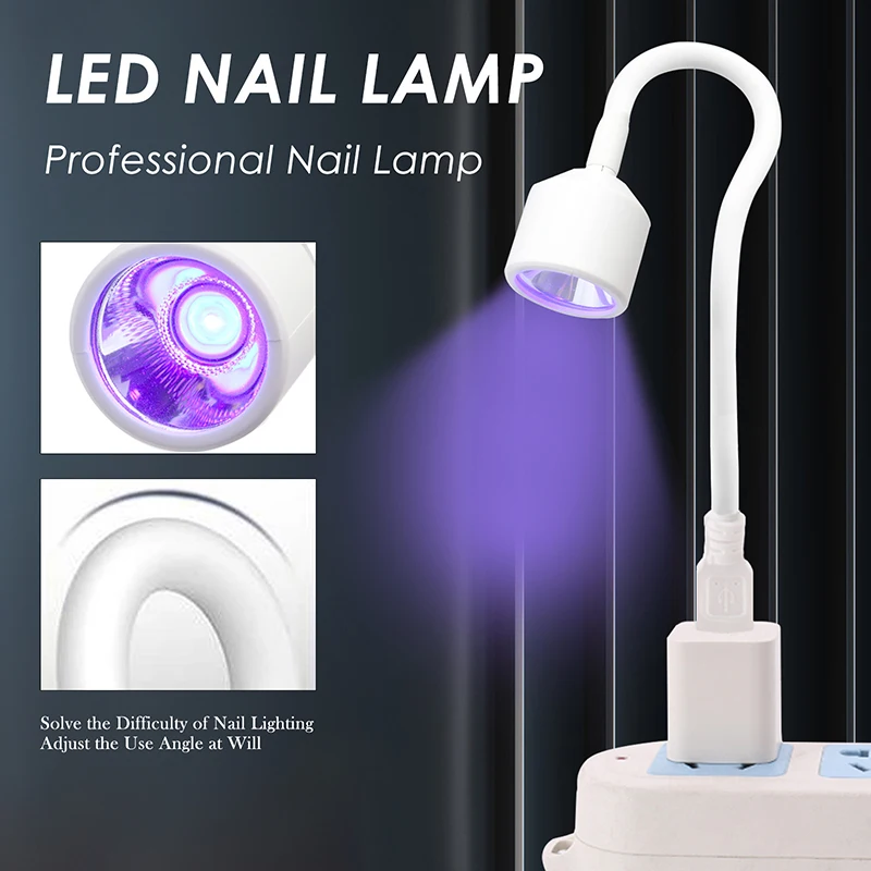 Mini Nail Dryer UV LED Lamp, Foldable Desk Lamp, USB Curing Lights for Gel Polish, Quick Dry Nail Art Dryer Manicure