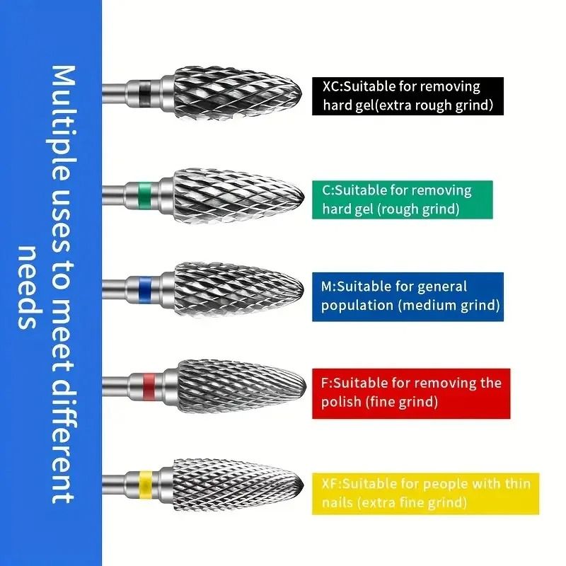 Tungsten Carbide Nail Drill Bits for Electric Manicure Tools