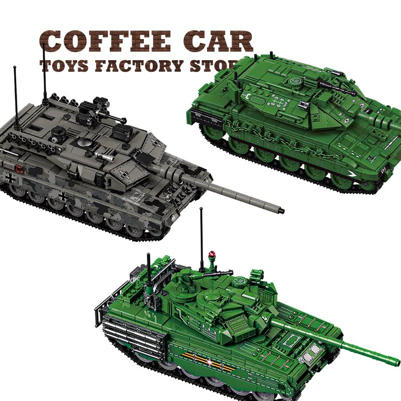 WW2 Military Classic Tank Building Blocks Set Army Armored Car Model Toy