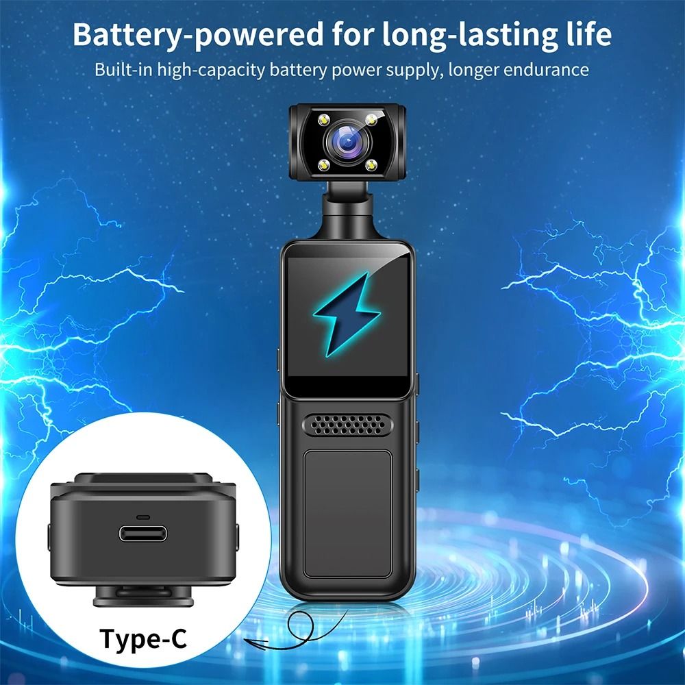 HD 4K Mini WiFi Action Camera with Motion Detection and 180 Degree Rotating Mount