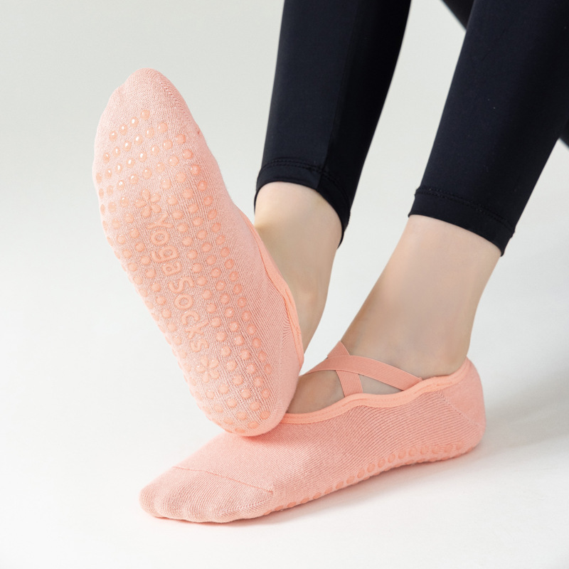 Professional Womens Yoga Socks for Gym, Dance & Pilates, Breathable Cotton, Backless Bandage Design