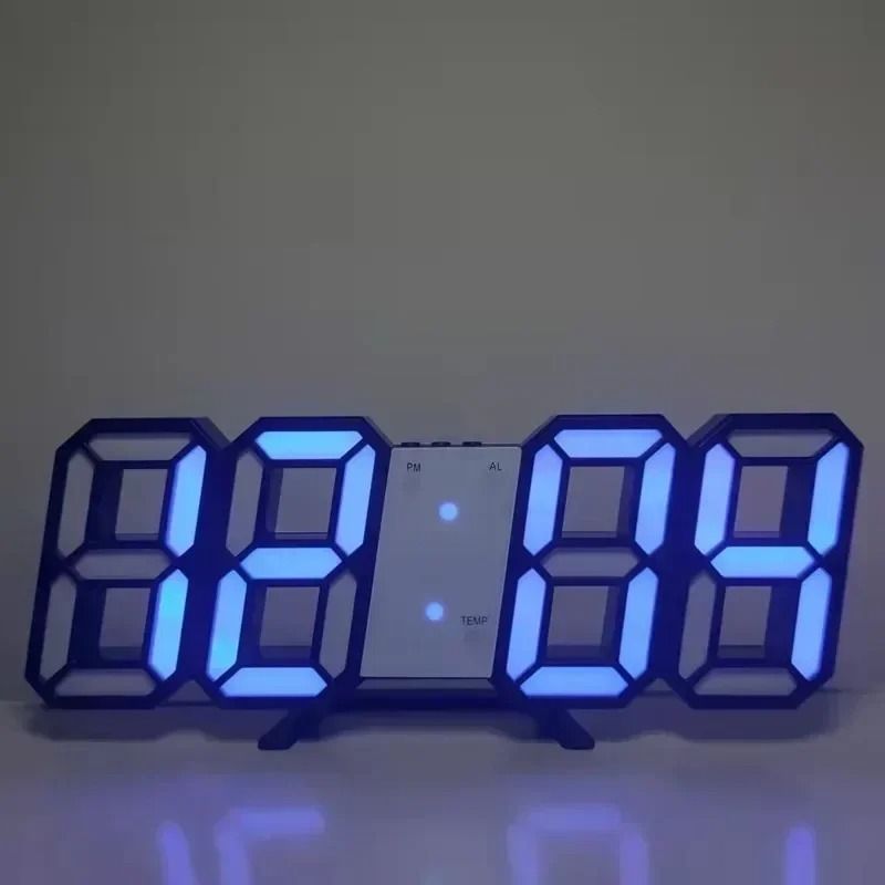 3D LED Digital Alarm Clock | Modern Wall & Desktop Timepiece