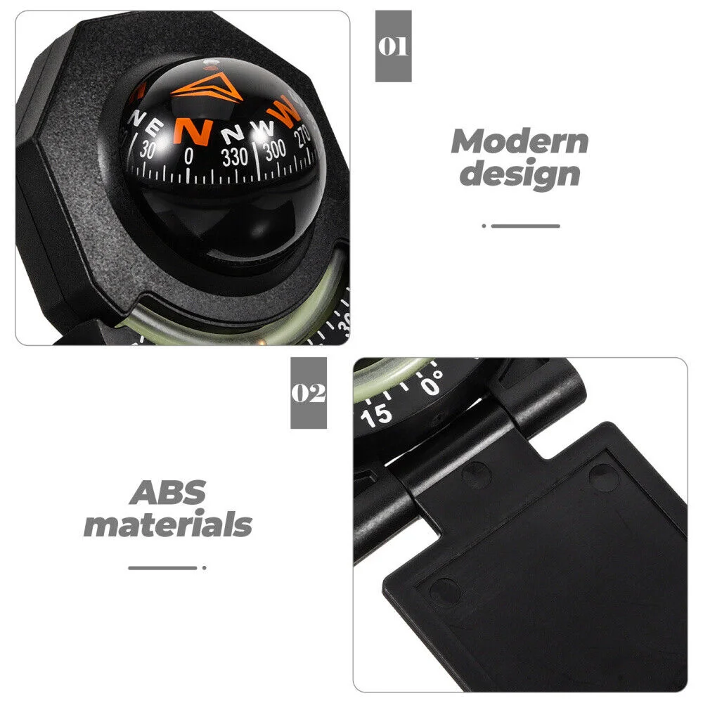 High Precision Car Compass with Inclinometer Dashboard Navigation Gauge