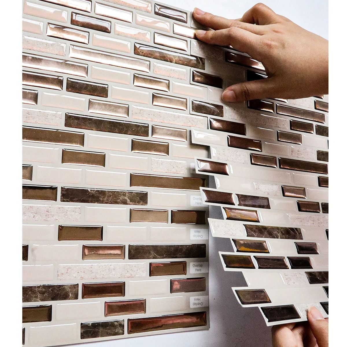 3D Waterproof Kitchen Wall Tiles | 12x12 Inch Strong Adhesive Mural | Premium Peel and Stick Home Wallpaper
