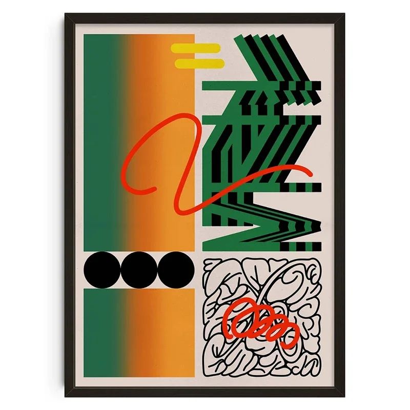 Mid Century Japanese Abstract Canvas Wall Art Prints
