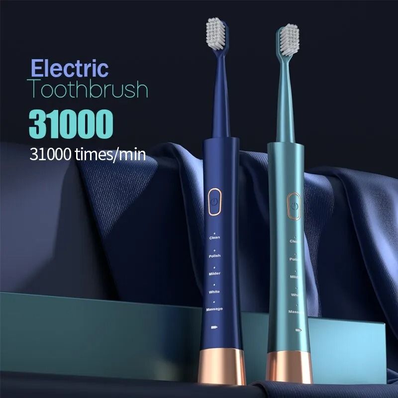 Ultrasonic Deep Clean Waterproof Electric Toothbrush with 5 Modes & Type-C Charging