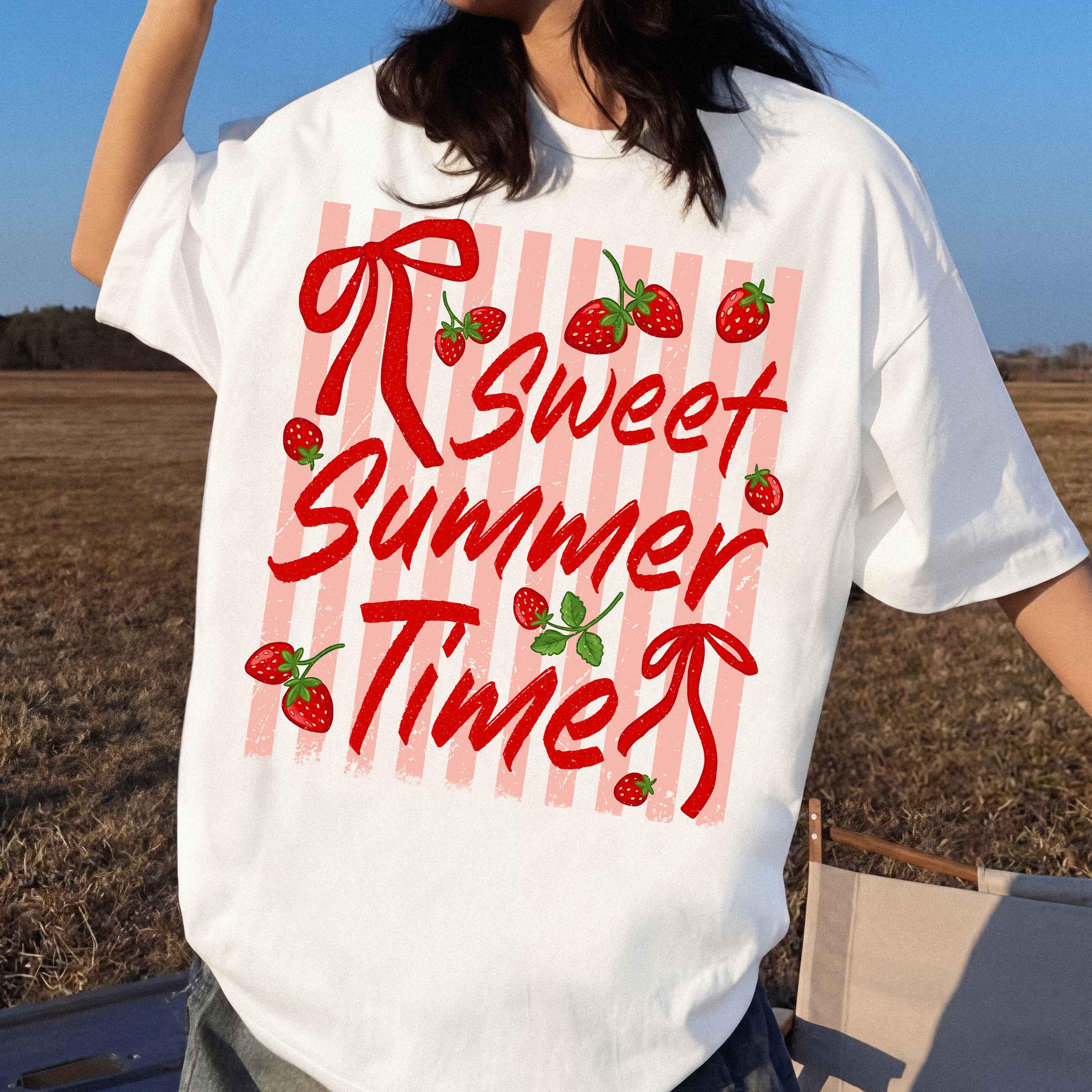 Sweet Summer Time Shirt Strawberry Cute Graphic Tee Trendy Summer Outfit Gift