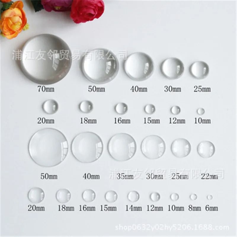 Aclovex Round Flat Back Glass Cabochon for DIY Jewelry