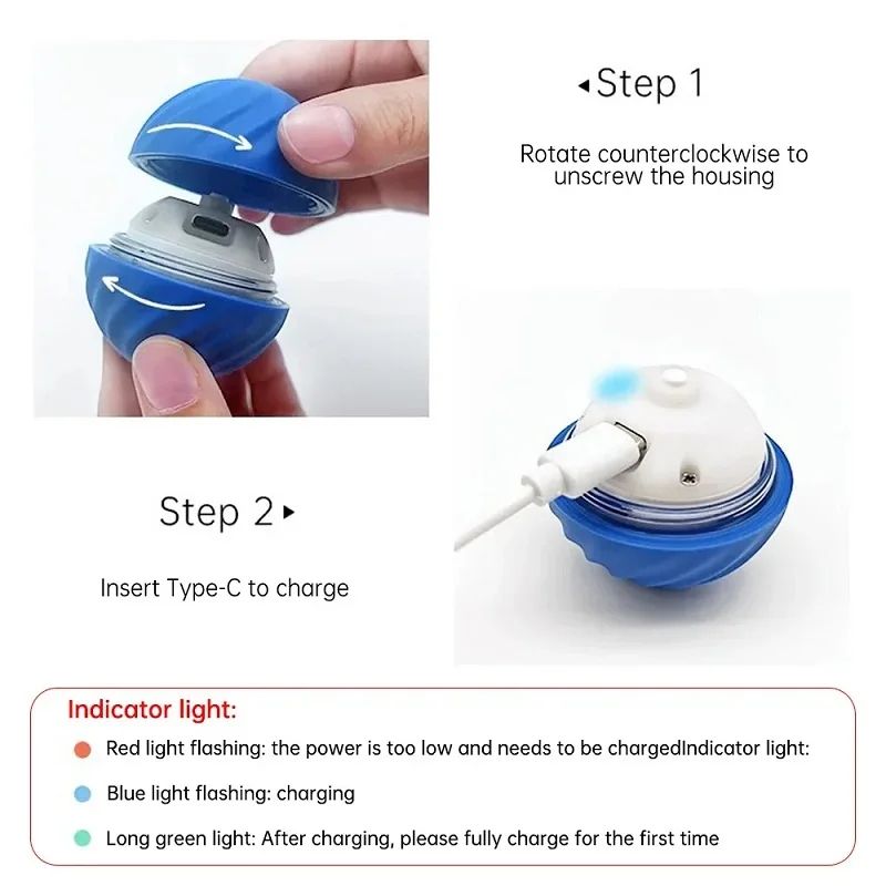 Automatic Moving Dog Ball Interactive USB Rechargeable Toy