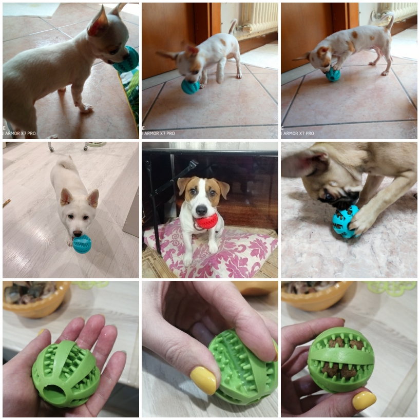 Indestructible Rubber Dog Toy: Interactive Chew Snack Ball for Large Dogs