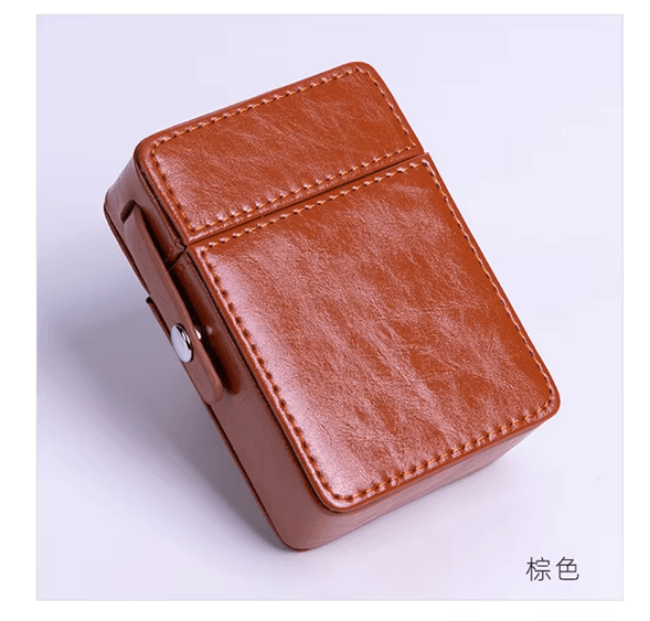 PocketGuard Leather Cigarette and Lighter Case