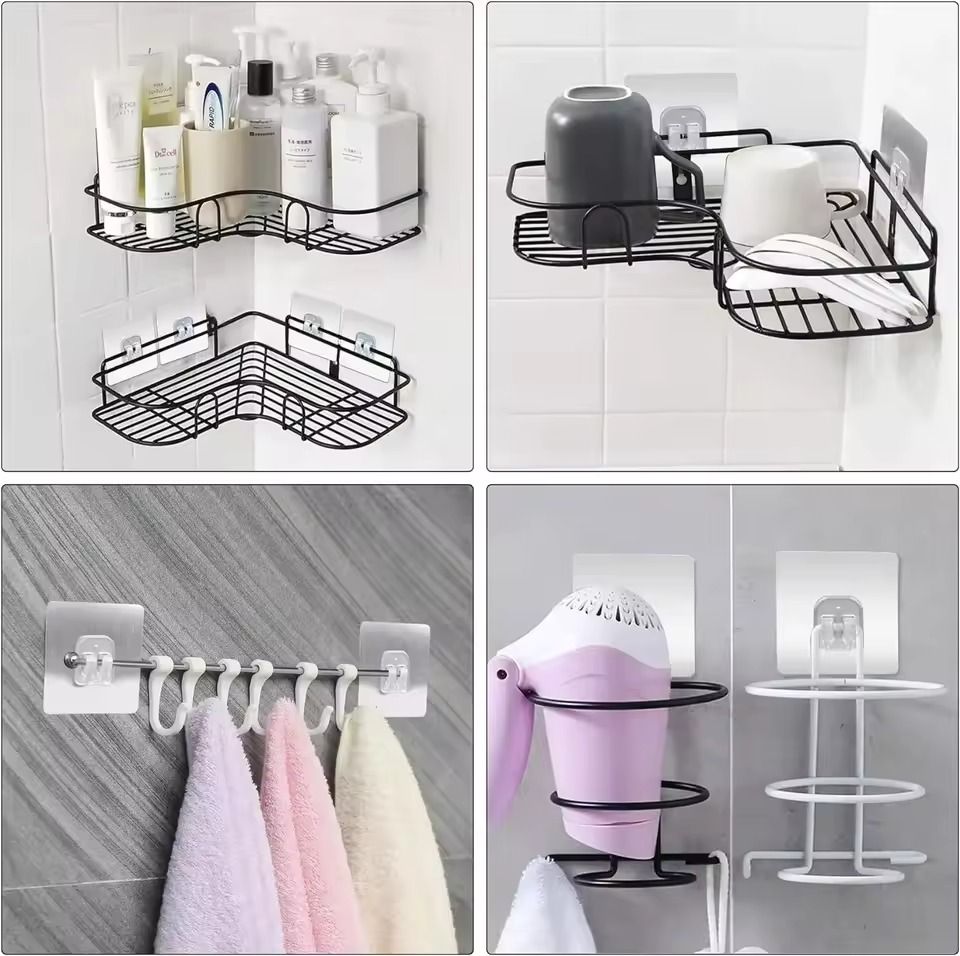 Transparent Adhesive Wall Hooks – Strong No-Drill Hangers for Kitchen & Bathroom