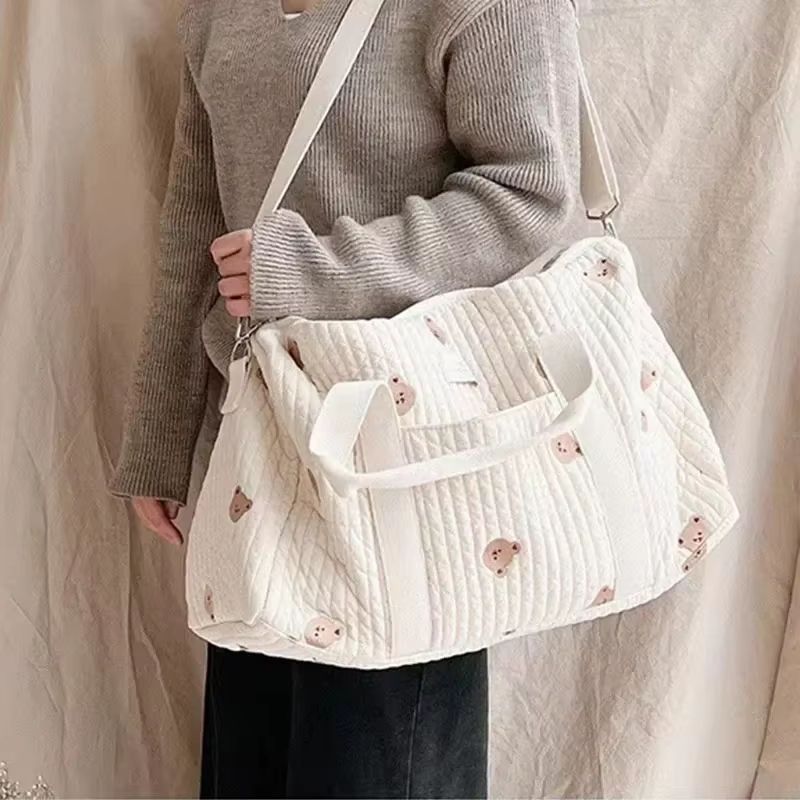 Bear Mommy Diaper Bag and Stroller Organizer Tote with Travel Changing Pockets