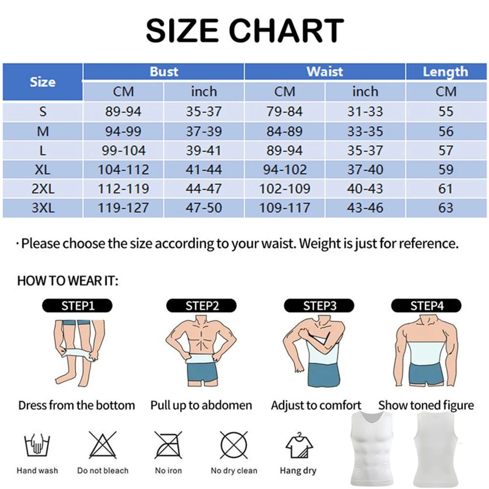 Mens V-Neck Compression Body Shaper Tank – Slimming Tummy Control Base Layer