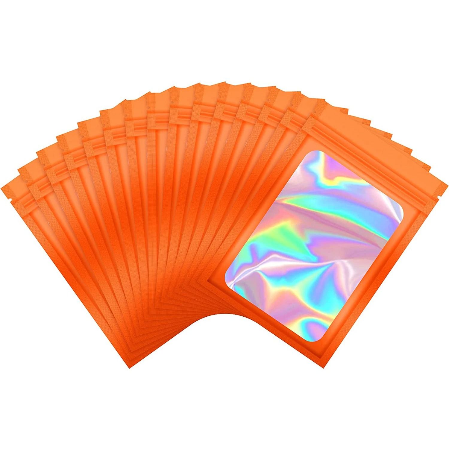 Holographic Laser Mylar Bags – 50 Pcs Smell-Proof Zip Lock Pouches