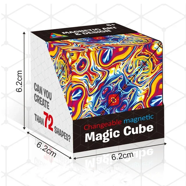 Shasibo Magnetic Cubes, Magic Infinite Cosmic Cube, Changeable Magnet Fidget Cubes, AntiStress Flip Cubic Puzzle Toy
