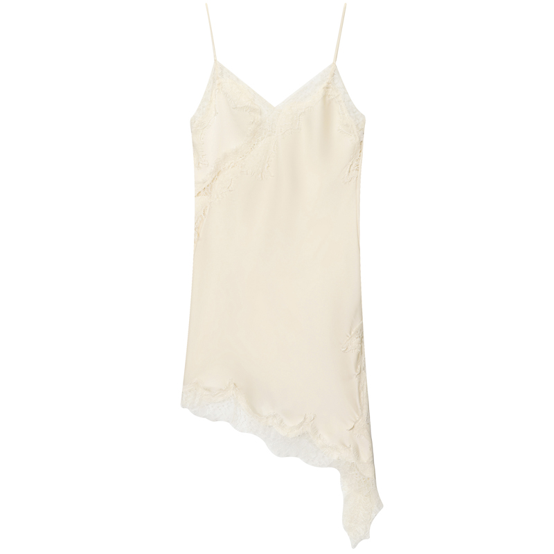 Slip Dress Summer Evening, Womens Dresses Lace Asymmetric Mini Brown Sleeveless Backless