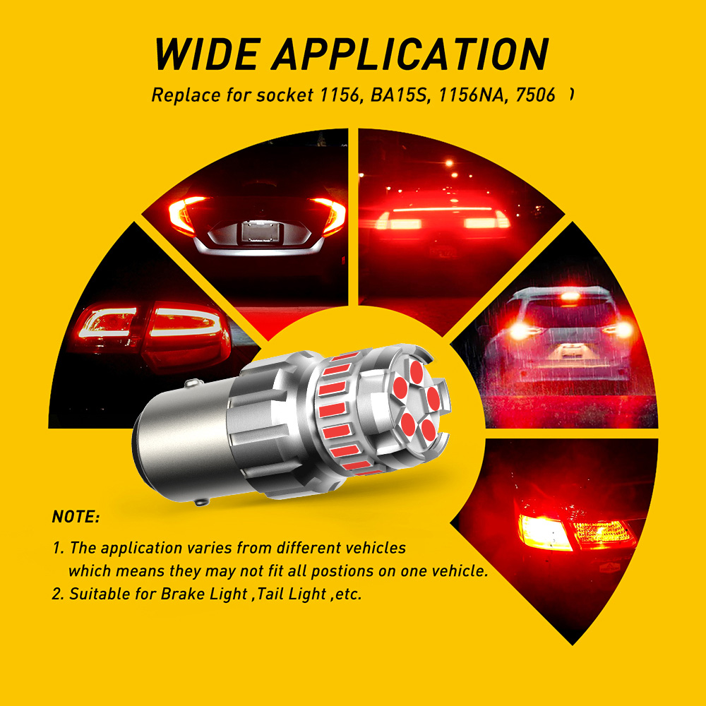 AUXITO LED Red Bulbs, White Yellow Car Lights, Brake Light, Reverse Lamp, DRL