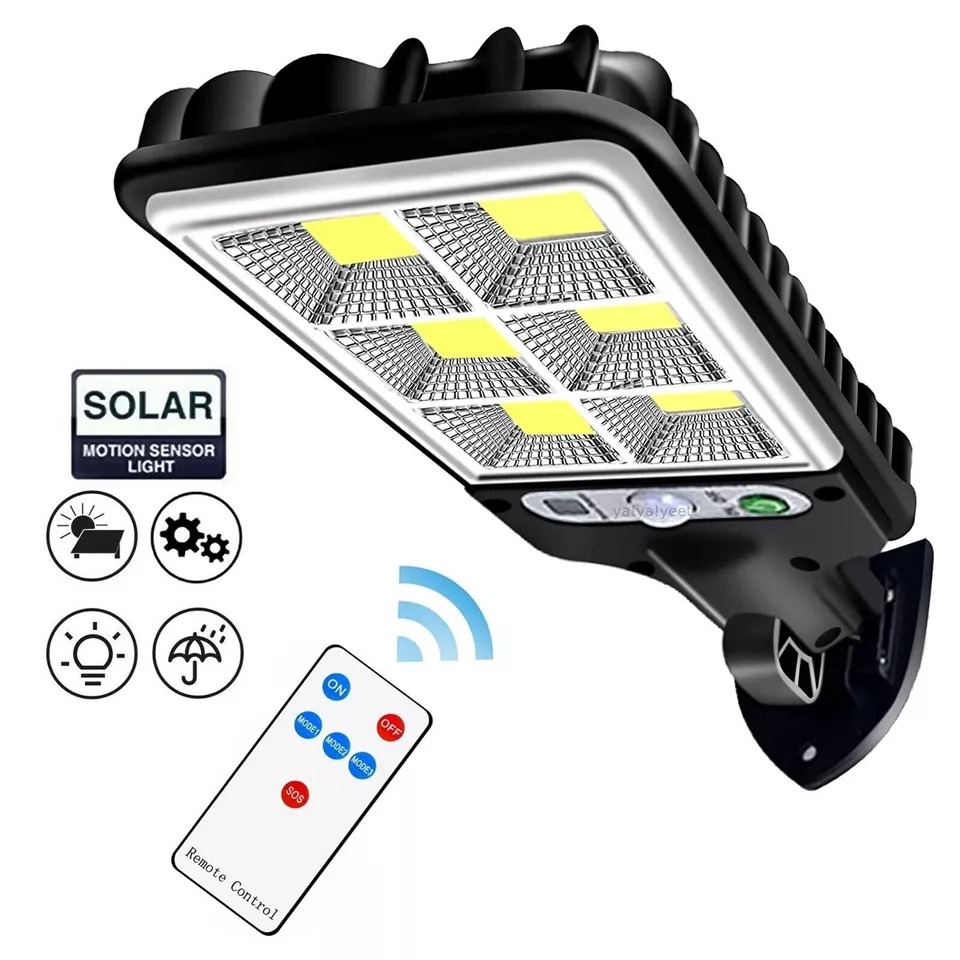 LED Solar light motion sensor 3 modes flood lamp outdoor street wall yard garden