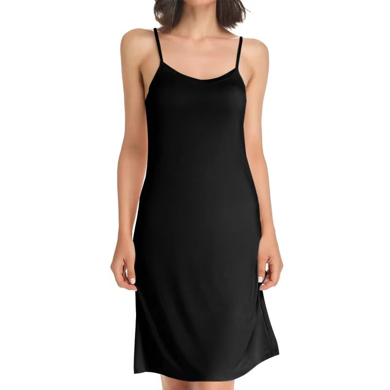 Women's Elegant Solid Sling Dress Compression Slip Sleeveless Backless Sleepwear