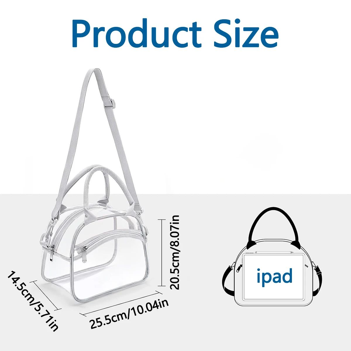 Transparent Lunch Bag with Shoulder Strap