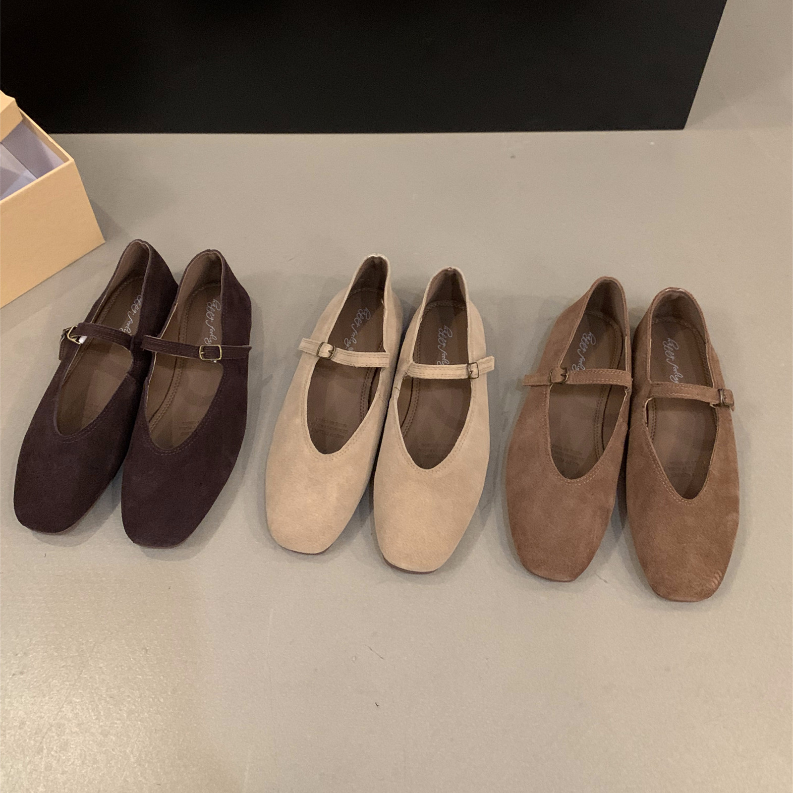 Soft Leather Women Flats, Spring New Brand, Round Toe Shallow Slip On, Casual Ballet Shoes, Elegant Dress Shoes