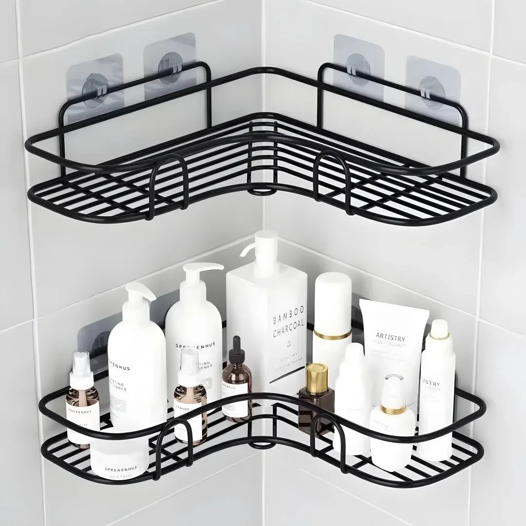No Drill Bathroom Corner Shelf