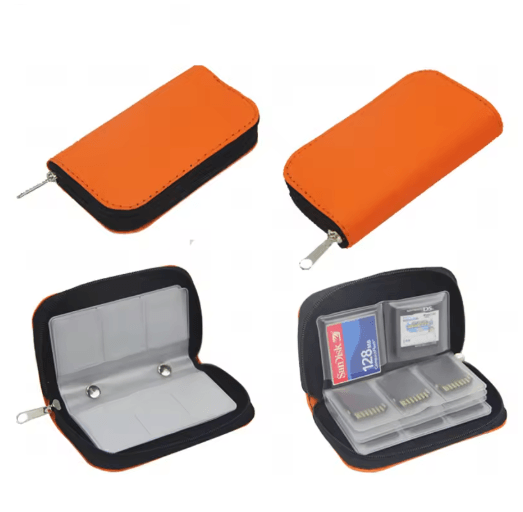 22 Slot Memory Card Storage Case Protective Wallet for SD Micro SD and CF Cards