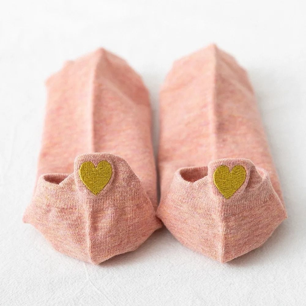 Sweet Heart Embroidered Low-Cut Boat Socks and Active Compression Anklets