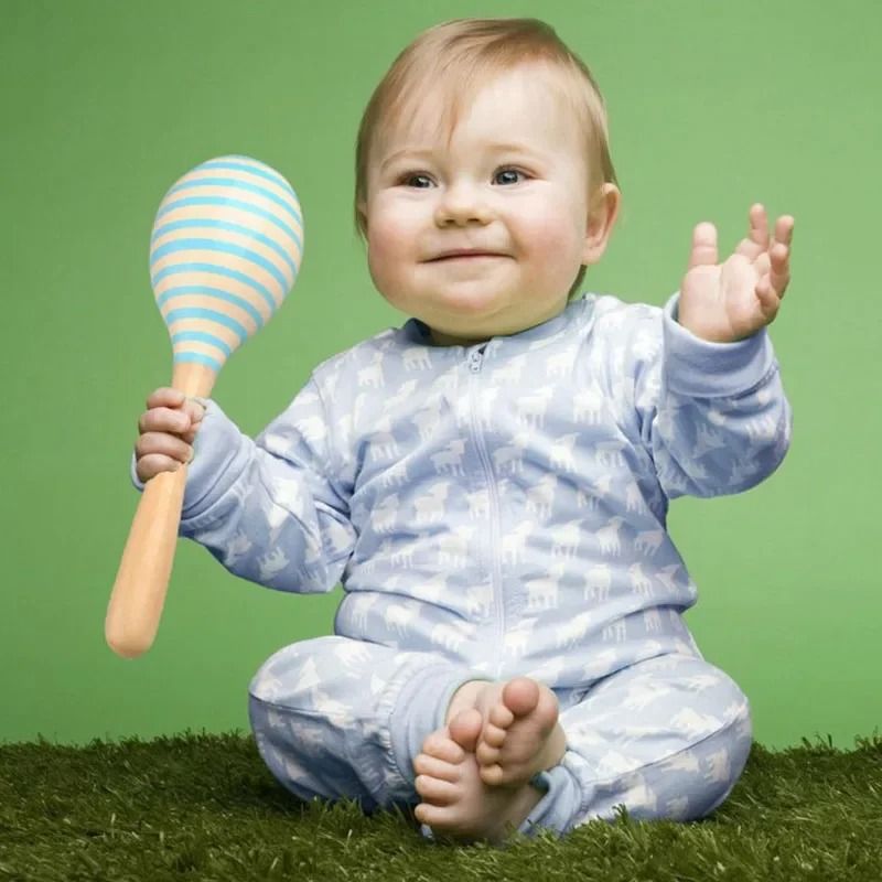 Natural Wood Pediatric Rattle and Rhythm Shaker