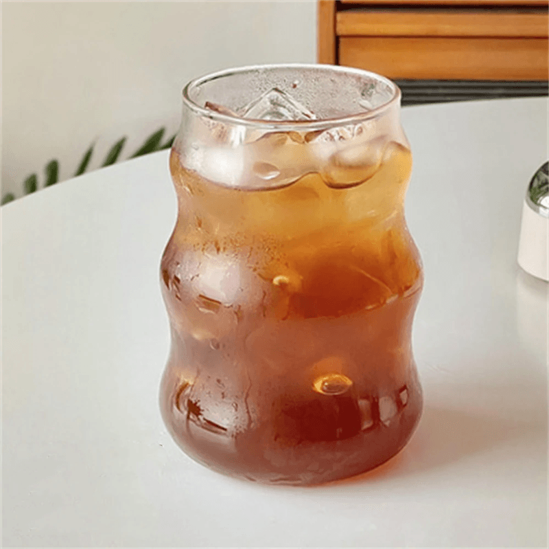 530ml Heat-Resistant Glass Tumbler with Stripe Design