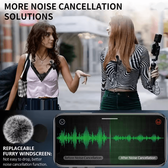 ClearCast K60 Wireless Lavalier Microphone Mini Clip On Mic for Phone Laptop and Gaming