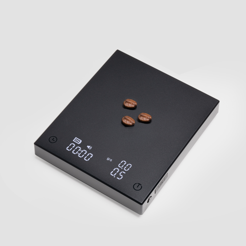 Black Mirror Pour Over Coffee Scale with Flow Rate Display, Auto Timer, and Precision Accuracy for Espresso Brewing