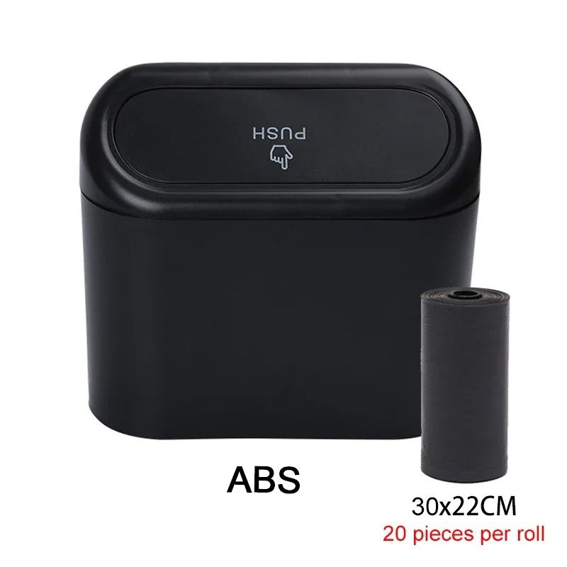 Leak Proof Mini Car Trash Can with Lid and Garbage Bags