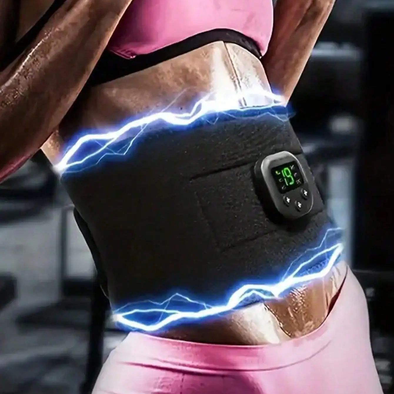 Portable USB Charging Waist Massager Electric Fitness Shaping Belt for Arm Leg & Hip Training