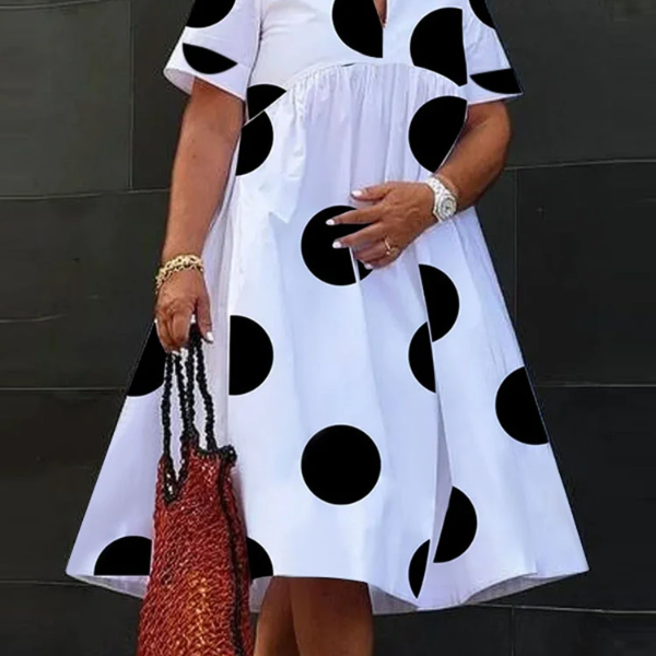 Elegant Summer Bohemian Polka Dot Maxi, V Neck Long Dress, Party Sundress, Vestido Beach Robe