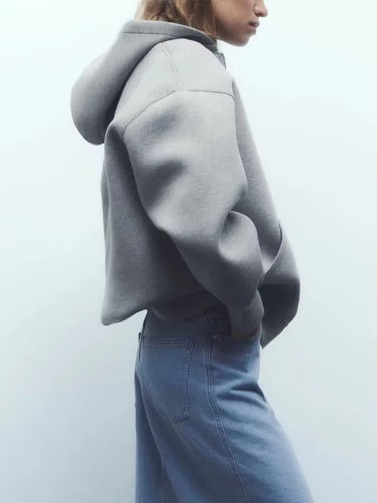 Women's Oversized Zip Hoodie Casual Hooded Sweatshirt Jacket Loose Streetwear Sports Top
