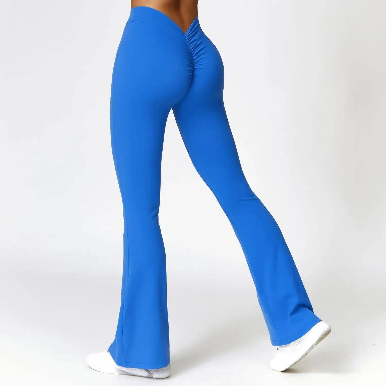 Women's High-Waist V-Shape Flare Yoga Pants – Stretch Wide Leg Gym & Dance Leggings