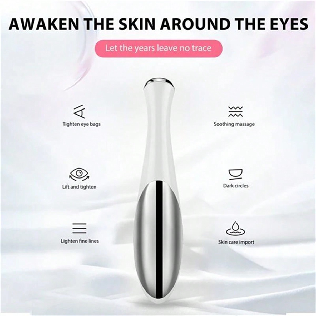 Wrinkle Anti-Ageing Eye Massage Pen, Electric Vibration Dark Circle Removal, Beauty Face Care