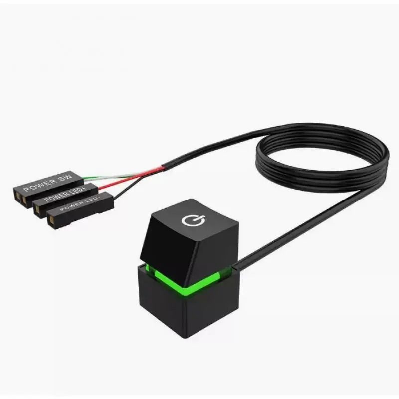 Computer Desktop External Power Switch with Blue LED and 1.8m Extension Cable