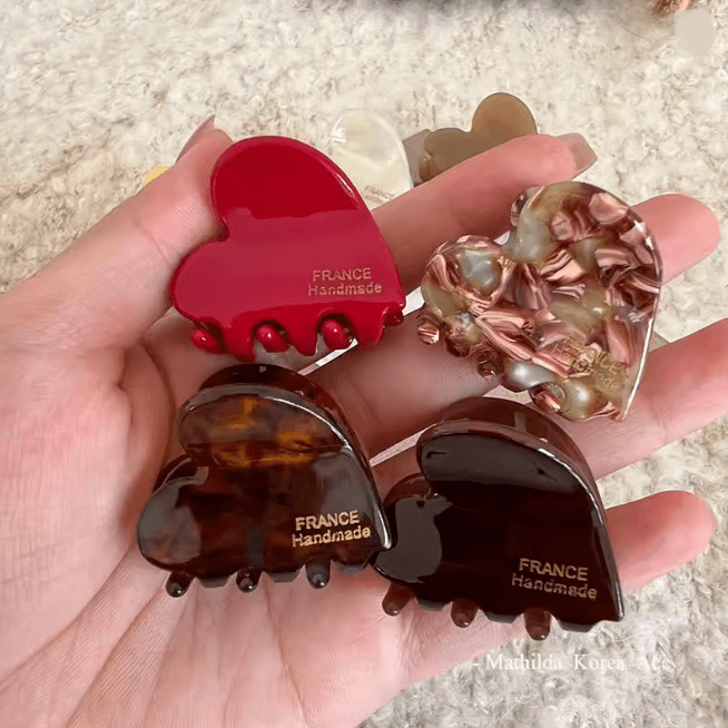 Small Heart Acetate Hair Claw Clip