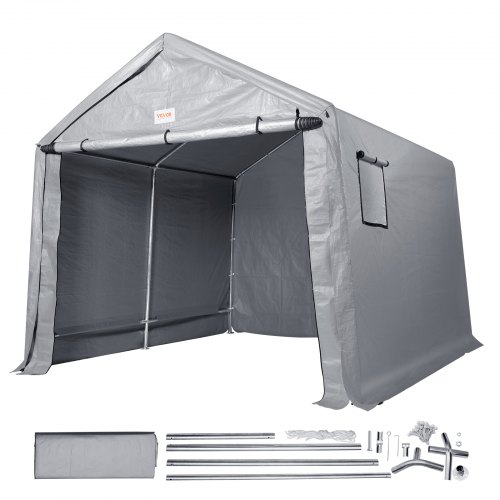 Portable Storage Shed Heavy Duty Outdoor Storage Shelter with Roll-Up Door & Vent Windows